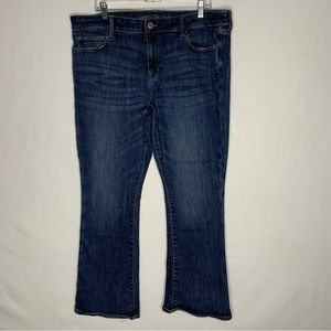 American Eagle Blue Denim Stretch Petite Skinny Kick Jeans 20 Short 20P